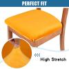 imageSmiry Velvet Seat Covers for Dining Room Chair Set of 4 Stretch Fit Removable Washable Chair Seat Cushion Protector Slipcovers with Ties BeigeMustard Yellow