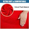 imageSmiry Velvet Seat Covers for Dining Room Chair Set of 4 Stretch Fit Removable Washable Chair Seat Cushion Protector Slipcovers with Ties BeigeRed