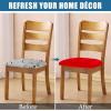 imageSmiry Velvet Seat Covers for Dining Room Chair Set of 4 Stretch Fit Removable Washable Chair Seat Cushion Protector Slipcovers with Ties BeigeRed