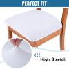 imageSmiry Velvet Seat Covers for Dining Room Chair Set of 4 Stretch Fit Removable Washable Chair Seat Cushion Protector Slipcovers with Ties BeigeWhite