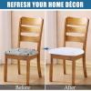 imageSmiry Velvet Seat Covers for Dining Room Chair Set of 4 Stretch Fit Removable Washable Chair Seat Cushion Protector Slipcovers with Ties BeigeWhite