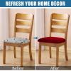 imageSmiry Velvet Seat Covers for Dining Room Chair Set of 4 Stretch Fit Removable Washable Chair Seat Cushion Protector Slipcovers with Ties BeigeWine Red