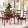 imageSmiry Velvet Seat Covers for Dining Room Chair Set of 4 Stretch Fit Removable Washable Chair Seat Cushion Protector Slipcovers with Ties BeigeWine Red