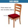 imageSmiry Velvet Seat Covers for Dining Room Chair Set of 4 Stretch Fit Removable Washable Chair Seat Cushion Protector Slipcovers with Ties BeigeWine Red