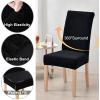 imageSmiry Velvet Stretch Chair Covers for Dining Room Set of 4 Soft Fit Removable Washable Kitchen Parsons Chair Slipcover Protector Light GreyBlack