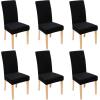 imageSmiry Velvet Stretch Chair Covers for Dining Room Set of 4 Soft Fit Removable Washable Kitchen Parsons Chair Slipcover Protector Light GreyBlack