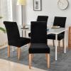 imageSmiry Velvet Stretch Chair Covers for Dining Room Set of 4 Soft Fit Removable Washable Kitchen Parsons Chair Slipcover Protector Light GreyBlack