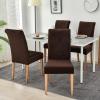 imageSmiry Velvet Stretch Chair Covers for Dining Room Set of 4 Soft Fit Removable Washable Kitchen Parsons Chair Slipcover Protector Light GreyCoffee
