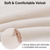 imageSmiry Velvet Stretch Chair Covers for Dining Room Set of 4 Soft Fit Removable Washable Kitchen Parsons Chair Slipcover Protector Light GreyCream