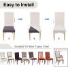 imageSmiry Velvet Stretch Chair Covers for Dining Room Set of 4 Soft Fit Removable Washable Kitchen Parsons Chair Slipcover Protector Light GreyCream