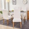 imageSmiry Velvet Stretch Chair Covers for Dining Room Set of 4 Soft Fit Removable Washable Kitchen Parsons Chair Slipcover Protector Light GreyCream