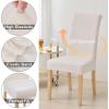 imageSmiry Velvet Stretch Chair Covers for Dining Room Set of 4 Soft Fit Removable Washable Kitchen Parsons Chair Slipcover Protector Light GreyCream