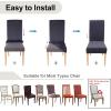 imageSmiry Velvet Stretch Chair Covers for Dining Room Set of 4 Soft Fit Removable Washable Kitchen Parsons Chair Slipcover Protector Light GreyDark Grey