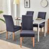 imageSmiry Velvet Stretch Chair Covers for Dining Room Set of 4 Soft Fit Removable Washable Kitchen Parsons Chair Slipcover Protector Light GreyDark Grey