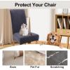 imageSmiry Velvet Stretch Chair Covers for Dining Room Set of 4 Soft Fit Removable Washable Kitchen Parsons Chair Slipcover Protector Light GreyDark Grey