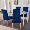 imageSmiry Velvet Stretch Chair Covers for Dining Room Set of 4 Soft Fit Removable Washable Kitchen Parsons Chair Slipcover Protector Light GreyFederal Blue