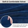 imageSmiry Velvet Stretch Chair Covers for Dining Room Set of 4 Soft Fit Removable Washable Kitchen Parsons Chair Slipcover Protector Light GreyFederal Blue