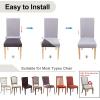 imageSmiry Velvet Stretch Chair Covers for Dining Room Set of 4 Soft Fit Removable Washable Kitchen Parsons Chair Slipcover Protector Light GreyLight Grey