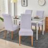 imageSmiry Velvet Stretch Chair Covers for Dining Room Set of 4 Soft Fit Removable Washable Kitchen Parsons Chair Slipcover Protector Light GreyLight Grey