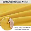 imageSmiry Velvet Stretch Chair Covers for Dining Room Set of 4 Soft Fit Removable Washable Kitchen Parsons Chair Slipcover Protector Light GreyMustard Yellow