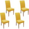 imageSmiry Velvet Stretch Chair Covers for Dining Room Set of 4 Soft Fit Removable Washable Kitchen Parsons Chair Slipcover Protector Light GreyMustard Yellow