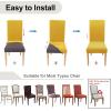 imageSmiry Velvet Stretch Chair Covers for Dining Room Set of 4 Soft Fit Removable Washable Kitchen Parsons Chair Slipcover Protector Light GreyMustard Yellow