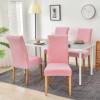 imageSmiry Velvet Stretch Chair Covers for Dining Room Set of 4 Soft Fit Removable Washable Kitchen Parsons Chair Slipcover Protector Light GreyPink
