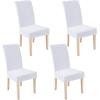imageSmiry Velvet Stretch Chair Covers for Dining Room Set of 4 Soft Fit Removable Washable Kitchen Parsons Chair Slipcover Protector Light GreyRaw White