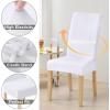 imageSmiry Velvet Stretch Chair Covers for Dining Room Set of 4 Soft Fit Removable Washable Kitchen Parsons Chair Slipcover Protector Light GreyRaw White