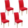 imageSmiry Velvet Stretch Chair Covers for Dining Room Set of 4 Soft Fit Removable Washable Kitchen Parsons Chair Slipcover Protector Light GreyRed