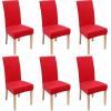 imageSmiry Velvet Stretch Chair Covers for Dining Room Set of 4 Soft Fit Removable Washable Kitchen Parsons Chair Slipcover Protector Light GreyRed
