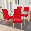 imageSmiry Velvet Stretch Chair Covers for Dining Room Set of 4 Soft Fit Removable Washable Kitchen Parsons Chair Slipcover Protector Light GreyRed