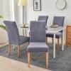 imageSmiry Velvet Stretch Chair Covers for Dining Room Set of 4 Soft Fit Removable Washable Kitchen Parsons Chair Slipcover Protector Light GreySilver Grey