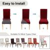 imageSmiry Velvet Stretch Chair Covers for Dining Room Set of 4 Soft Fit Removable Washable Kitchen Parsons Chair Slipcover Protector Light GreyWine Red