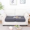 imageSmiry Waterproof Couch Cushion Covers Stretch Jacquard Sofa Covers Washable Thick Sofa Cushion Covers Furniture Protector with Elastic Bottom for Pets Kids 3 Pack GreyMiddle Grey