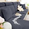 imageSmiry Waterproof Couch Cushion Covers Stretch Jacquard Sofa Covers Washable Thick Sofa Cushion Covers Furniture Protector with Elastic Bottom for Pets Kids 3 Pack GreyGrey