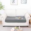 imageSmiry Waterproof Couch Cushion Covers Stretch Jacquard Sofa Covers Washable Thick Sofa Cushion Covers Furniture Protector with Elastic Bottom for Pets Kids 3 Pack GreyLight Grey