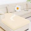 imageSmiry Waterproof Couch Cushion Covers Stretch Jacquard Sofa Covers Washable Thick Sofa Cushion Covers Furniture Protector with Elastic Bottom for Pets Kids 3 Pack GreyBeige