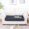 imageSmiry Waterproof Couch Cushion Covers Stretch Jacquard Sofa Covers Washable Thick Sofa Cushion Covers Furniture Protector with Elastic Bottom for Pets Kids 3 Pack GreyGrey