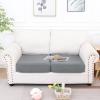 imageSmiry Waterproof Couch Cushion Covers Stretch Jacquard Sofa Covers Washable Thick Sofa Cushion Covers Furniture Protector with Elastic Bottom for Pets Kids 3 Pack GreyLight Grey