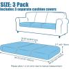 imageSmiry Waterproof Couch Cushion Covers Stretch Jacquard Sofa Covers Washable Thick Sofa Cushion Covers Furniture Protector with Elastic Bottom for Pets Kids 3 Pack GreyBeige