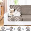imageSmiry Waterproof Couch Cushion Covers Stretch Sofa Covers for 2 Cushion Couch Washable Sofa Slipcover Elastic Furniture Protector for Pets Kids 2 Pack Camel