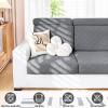 imageSmiry Waterproof Couch Cushion Covers Stretch Sofa Covers for 3 Cushion Couch Washable Sofa Slipcover Elastic Furniture Protector for Pets Kids 3 Pack Grey