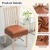 imageSmiry Waterproof Seat Covers for Chairs Set of 4 Stretch Pu Leather Removable Washable Dining Room Chair Seat Slipcovers Protector No Rear Covers BeigeLight Brown
