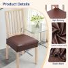 imageSmiry Waterproof Seat Covers for Chairs Set of 4 Stretch Pu Leather Removable Washable Dining Room Chair Seat Slipcovers Protector No Rear Covers BeigeCoffee