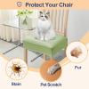 imageSmiry Waterproof Seat Covers for Chairs Set of 4 Stretch Pu Leather Removable Washable Dining Room Chair Seat Slipcovers Protector No Rear Covers BeigeLight Green