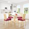 imageSmiry Waterproof Seat Covers for Chairs Set of 4 Stretch Pu Leather Removable Washable Dining Room Chair Seat Slipcovers Protector No Rear Covers BeigeWine Red
