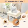 imageSmiry Waterproof Seat Covers for Chairs Set of 4 Stretch Pu Leather Removable Washable Dining Room Chair Seat Slipcovers Protector No Rear Covers BeigeBeige