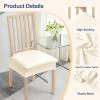 imageSmiry Waterproof Seat Covers for Chairs Set of 4 Stretch Pu Leather Removable Washable Dining Room Chair Seat Slipcovers Protector No Rear Covers BeigeBeige
