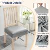 imageSmiry Waterproof Seat Covers for Chairs Set of 4 Stretch Pu Leather Removable Washable Dining Room Chair Seat Slipcovers Protector No Rear Covers BeigeGrey